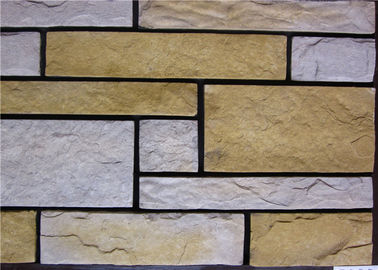 Pietra artificiale della parete di rettangolo con il forte fuoco del solido di colore di adesione